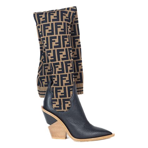 fendi sock boot trainers|Fendi plaid cowboy boots.